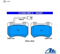 ATE Brake Pads 13.0460-4867.2 - Fits Alfa Romeo Brera, Spider, 159 (1.8 TBI, Sportwagon)