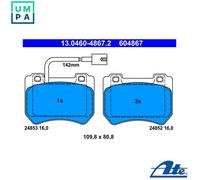ATE Brake Pads 13.0460-4867.2 - Fits Alfa Romeo Brera, Spider, 159 (1.8 TBI, Sportwagon)