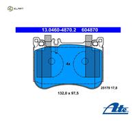 ATE Brake pad set 13.0460-4870.2 prepared for wear warning indicator, excl. wear warning contact MERCEDES-BENZ: S-Class Saloon, E-Class Saloon