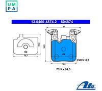 BRAKE PAD SET DISC BRAKE 13.0460-4874.2 FOR BMW N47D20D/C N20B20B/A N26B20 2.0L