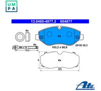 ATE Brake pad set excl. wear warning contact 13.0460-4877.2 Brake pads,Brake pad set, disc brake VW,MERCEDES-BENZ,CRAFTER 30-50 Kasten (2E_)