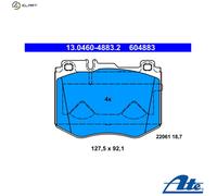 ATE Brake Pads 13.0460-4883.2 - Disc Brake for Mercedes-Benz C-Class, C-Class T-Model, GLC, CLS