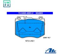 ATE Brake Pads 13.0460-4883.2 - Disc Brake for Mercedes-Benz C-Class, C-Class T-Model, GLC, CLS