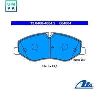 ATE Brake pad set 13.0460-4884.2 prepared for wear indicator, excl. wear warning contact MERCEDES-BENZ: Vito Dualiner, Vito Tourer, V-Class