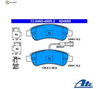 REAR BRAKE PAD SET DISC BRAKE FITS: FITS FOR DUCATO VAN 140 NATURAL POWER/150