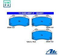 ATE Brake Pad Set 13.0460-4891.2 - Disc Brake - for FIAT/ABARTH 552 53 268 1.4L 4cyl