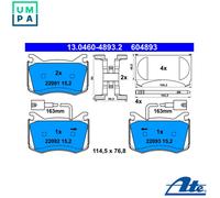 ATE Brake Pads 13.0460-4893.2 - Disc Brake for Alfa Romeo Giulia 2.0