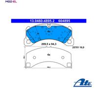 FRONT BRAKE PADS SET 13.0460-4895.2 ATE I