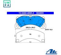 FRONT BRAKE PADS SET 13.0460-4895.2 ATE I