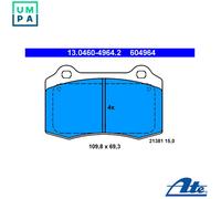 ATE 13.0460-4964.2 Brake pad set
