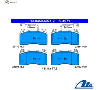 Brake pads 13.0460-4971.2 ATE for ALFA ROMEO GIULIETTA 166 159 BRERA SPIDER
