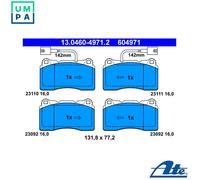 Brake pads 13.0460-4971.2 ATE for ALFA ROMEO GIULIETTA 166 159 BRERA SPIDER