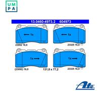 ATE Brake Pad Set Disc Brake 13.0460-4973.2 for Subaru Impreza II/III Hatchback 2.5L