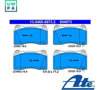 BRAKE PAD SET DISC BRAKE 13.0460-4973.2 FOR SUBARU IMPREZA/II/Hatchback/III 2.5L