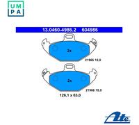 Brake pads 13.0460-4986.2 ATE for RENAULT LAGUNA I LAGUNA I Estate