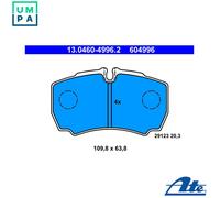 ATE Brake Pad Set 13.0460-4996.2 (604996) Rear Disc Brake - IVECO DAILY III/IV/V