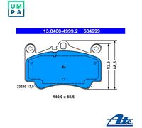 ATE Brake Pad Set 13.0460-4999.2 – Disc Brake for Porsche 911 Convertible