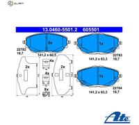 ATE 13.0460-5501.2 Brake pad set