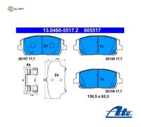 ATE 13.0460-5517.2 Brake pad set
