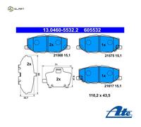 ATE 13.0460-5532.2 Brake pad set