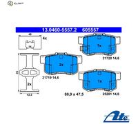 ATE 13.0460-5557.2 Brake pad set