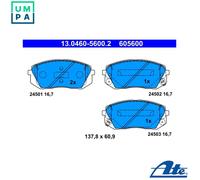 BRAKE PAD SET DISC BRAKE 13.0460-5600.2 FOR HYUNDAI ix35/SUV TUCSON/IX35/II 2.0L