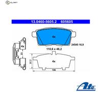 ATE Brake Pad Set 13.0460-5605.2 – Disc Brake for Mazda CX-7, CX-9
