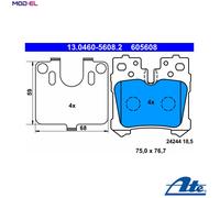 ATE Disc Brake Pad Set 13.0460-5608.2 for Lexus LS/LS IV/Sedan 1UR-FSE/FE 4.6L