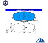 ATE Brake pad set 13.0460-5609.2 with acoustic wear warning with anti-squeak plate SUZUKI: Grand Vitara 2 SUV, Grand Vitara 1 SUV