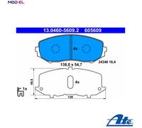 ATE Brake pad set 13.0460-5609.2 with acoustic wear warning with anti-squeak plate SUZUKI: Grand Vitara 2 SUV, Grand Vitara 1 SUV