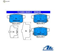 Fits ATE 13.0460-5648.2 Brake Pad Set, disc brake UK Stock