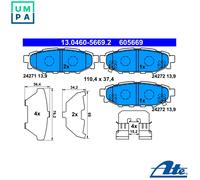 Brake Pad Set, disc brake ATE 13.0460-5669.2 for LEGACY V (BM) 2.5 2009-2014