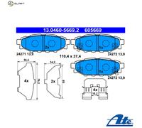 Brake Pad Set, disc brake ATE 13.0460-5669.2 for LEGACY V (BM) 2.5 2009-2014