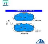 Brake pads 13.0460-5678.2 ATE for AUDI VW