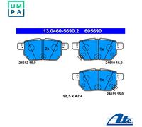 REAR BRAKE PAD SET DISC BRAKE FITS: LEXUS CT 200H .TOYOTA IST 1.33 /1.5 VVTI