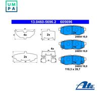 BRAKE PAD SET DISC BRAKE 13.0460-5696.2 FOR SUBARU EJ255 2.5L FA20/EE20Z 2.0L