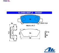 Brake pads 13.0460-5697.2 ATE for SUBARU FORESTER LEGACY Mk III Estate OUTBACK
