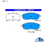 Brake pads 13.0460-5716.2 ATE for SUZUKI NISSAN INFINITI RENAULT