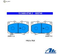 ATE Brake pad set 13.0460-5746.2 with acoustic wear warning TOYOTA: Land Cruiser Amazon, Land Cruiser Prado 70 Off-Road