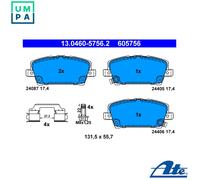 ATE 13.0460-5756.2 Brake pad set