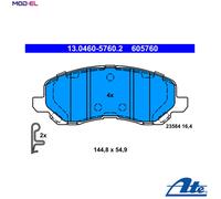 ATE Brake Pads 13.0460-5760.2 – Front Axle Disc Brake – Mitsubishi Chrysler Jeep Peugeot Citroen