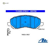 Brake pads 13.0460-5760.2 ATE for MITSUBISHI CHRYSLER JEEP PEUGEOT CITROËN