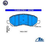 ATE Brake Pads 13.0460-5760.2 – Front Axle Disc Brake – Mitsubishi Chrysler Jeep Peugeot Citroen