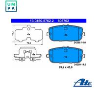 BRAKE PAD SET DISC BRAKE 13.0460-5762.2 FOR MAZDA MX-5/III/Mk/IV/MIATA/RF 2.0L