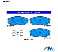 Brake pads 13.0460-5772.2 ATE for KIA SORENTO I SORENTO I VAN