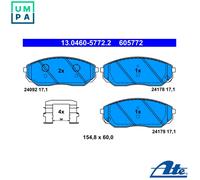 ATE Disc Brake Pads 13.0460-5772.2 – Fits KIA SORENTO I / SORENTO I VAN