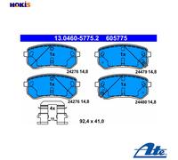 ATE Brake pad set 13.0460-5775.2 with acoustic wear warning with accessories KIA: Picanto I, Picanto II, HYUNDAI: i10 I