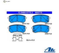 ATE Brake pad set 13.0460-5775.2 with acoustic wear warning with accessories KIA: Picanto I, Picanto II, HYUNDAI: i10 I