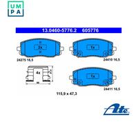 BRAKE PAD SET DISC BRAKE 13.0460-5776.2 FOR HYUNDAI KIA D3FA 1.1L G3LA 1.0L i10