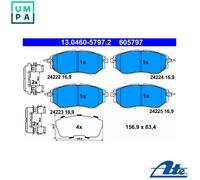 Fits ATE 13.0460-5797.2 Brake Pad Set, disc brake OE REPLACEMENT